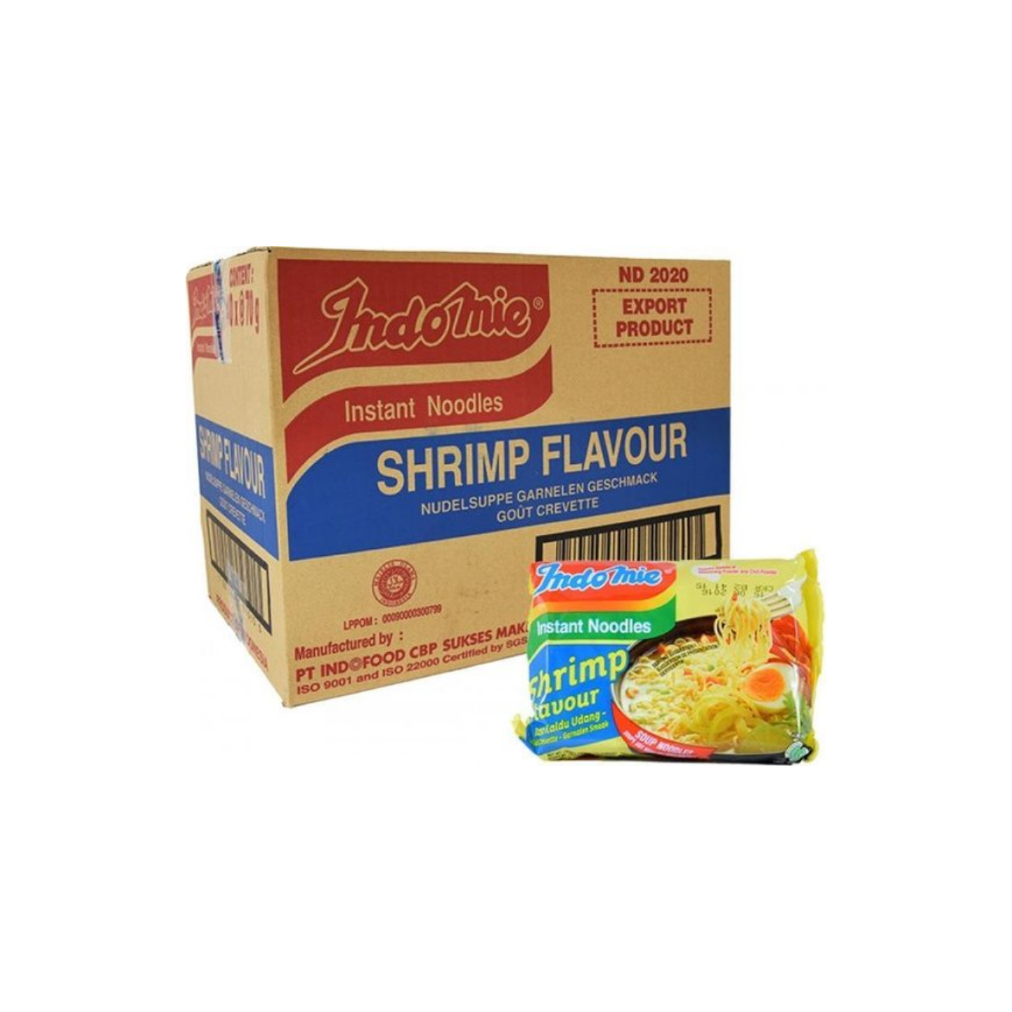 Nouilles Instantanées Saveur crevettes - INDOMIE - 70gr x 40 pièces