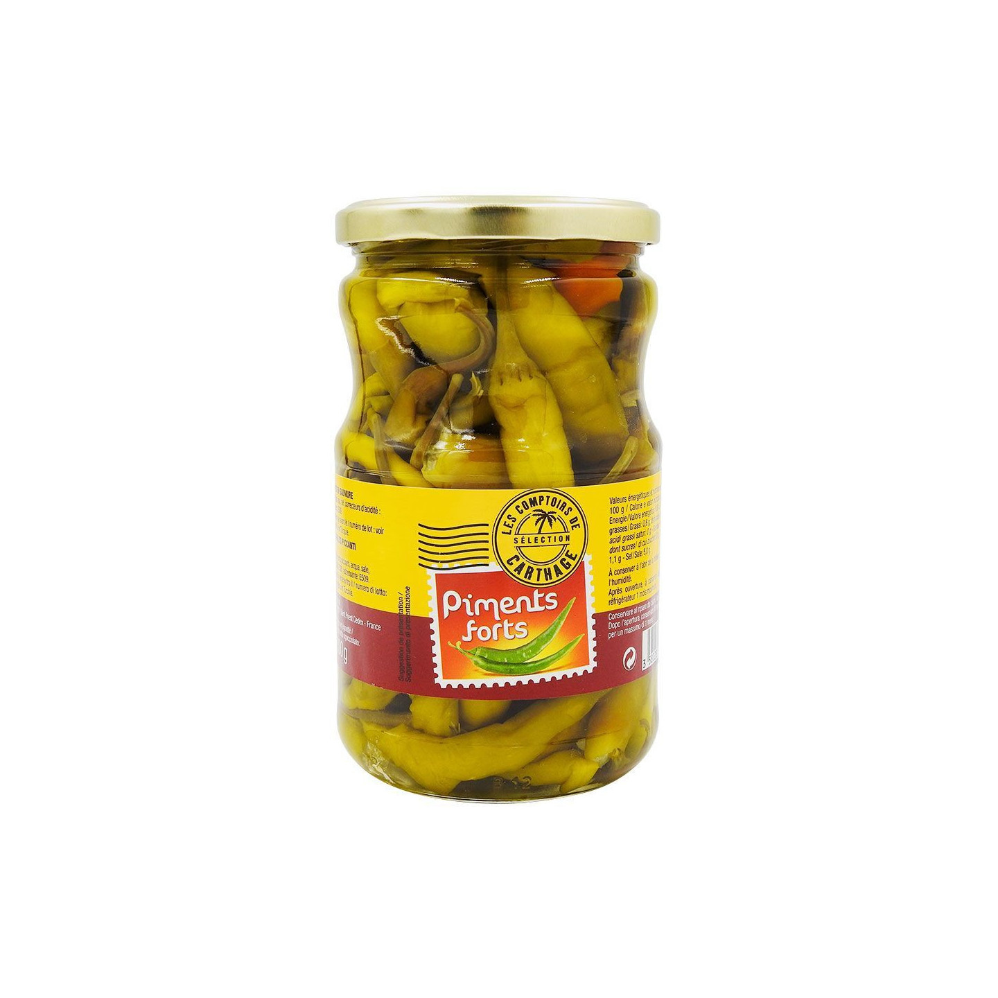 Piments Forts Marinés - LES COMPTOIRS DE CARTAGE - 620gr