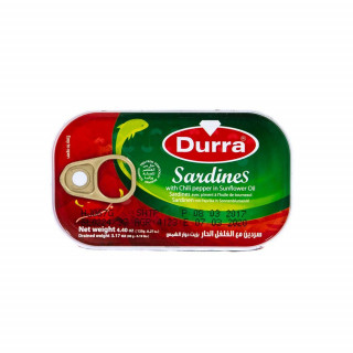 Sardines à l'Huile Végétale et au Piment - DURRA - 125gr