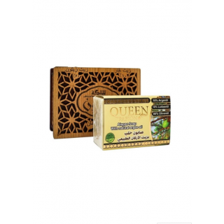 Savon d'Alep à l'Huile d'Argan en Boite en bois - QUEEN PAFION - 150g