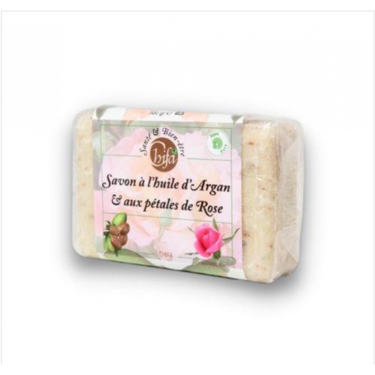 Savon d'Huile d'Argan & aux Pétales de Rose - CHIFA - 100g