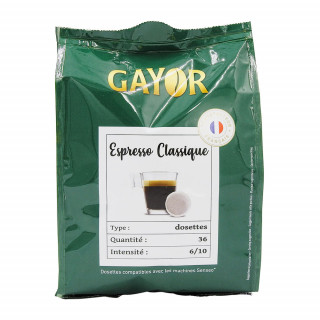 Café Expresso Classique Intensité 6/10 - GAYOR - Paquet 36 Dosettes