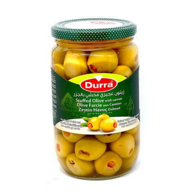 Olives Vertes Farcies aux Carottes - DURRA - 700gr