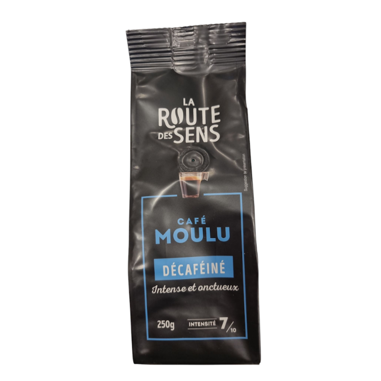 Café moulu décaféiné - La route des sens - Sachet 250g