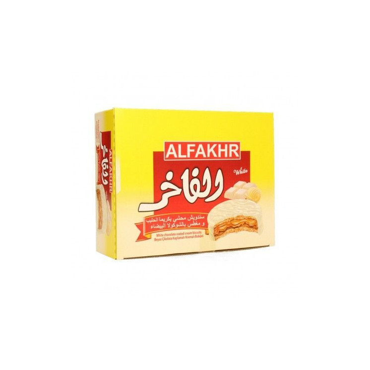 Biscuits à la Crème Enrobés de Chocolat Blanc - ALFAKHER - 12pc