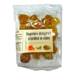 Gingembre Déshydratées Cristalisés en Cubes - AGIDRA - 220Gr