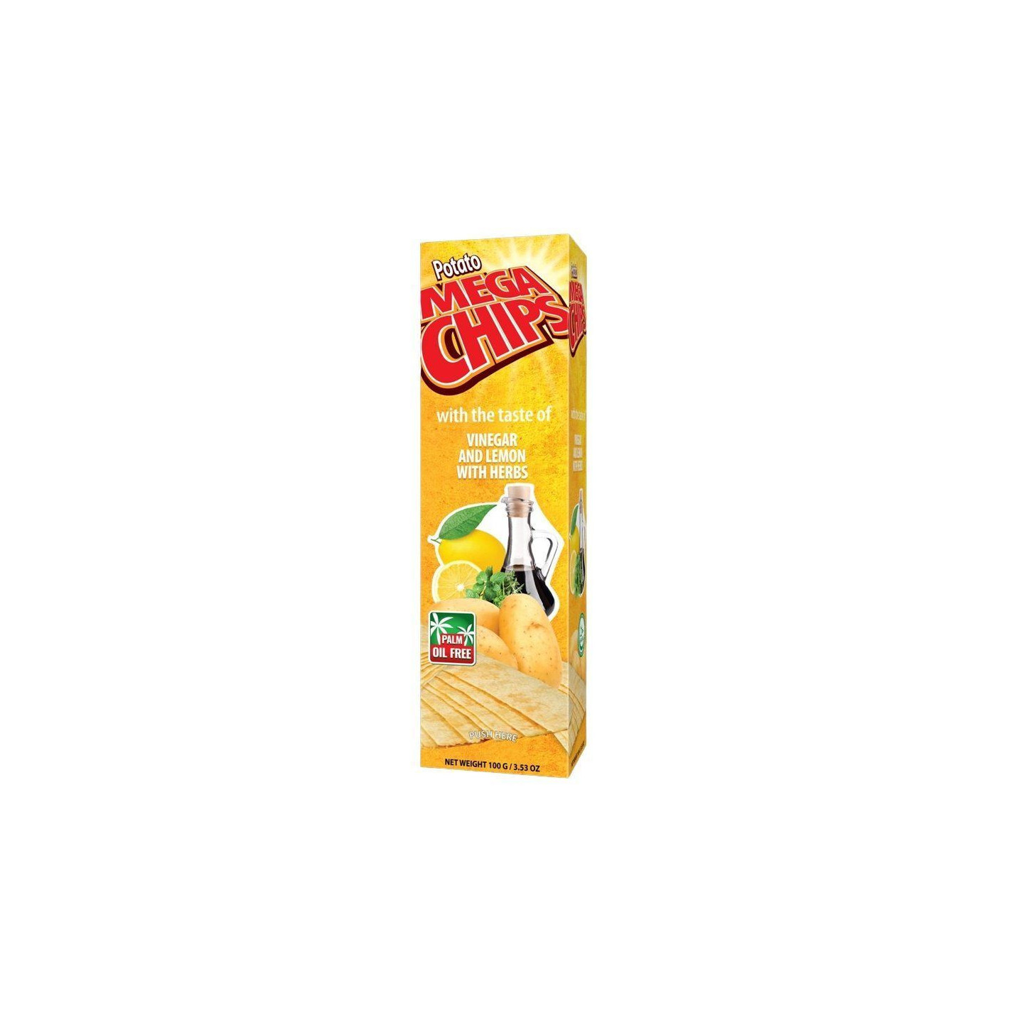 Chips Saveur de Vinaigre et Citron aux Herbes - MEGA CHIPS - 100gr