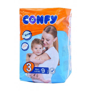 Couches Pour Bébé N° 3 (Midi 4-9kg) - CONFY - 9 pc