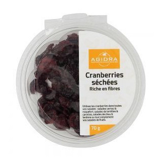 Cranberries Séshées - AGIDRA - 70Gr