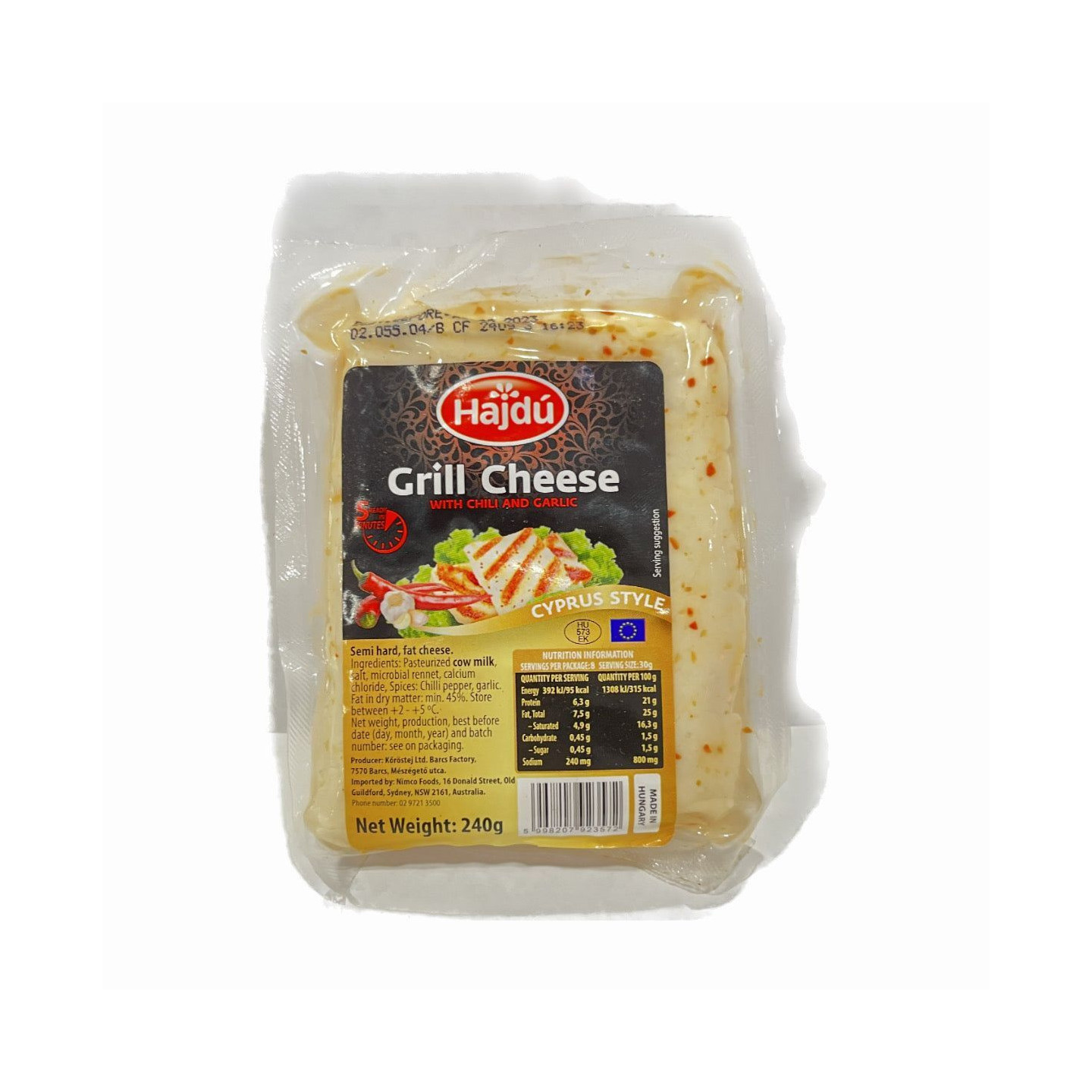 Fromage Grillée au Chili et à l'Ail - HAJDU - 200gr