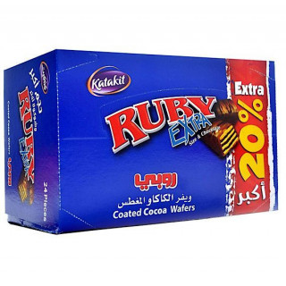 Gaufrettes Enrobées de Cacao Extra - RUBY - 24pc