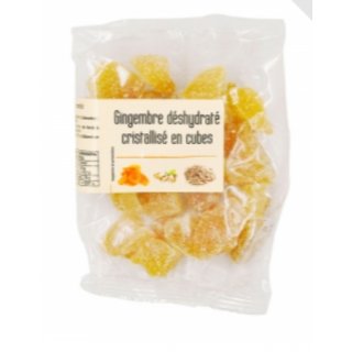 Gingembre Déshydratées Cristalisés en Cubes - AGIDRA - 220Gr