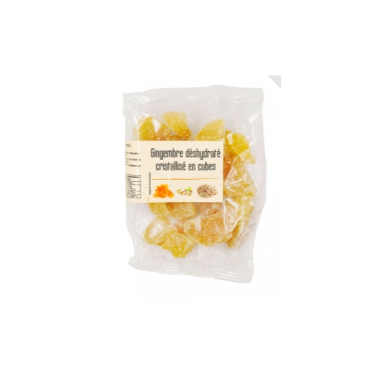 Gingembre Déshydratées Cristalisés en Cubes - AGIDRA - 220Gr