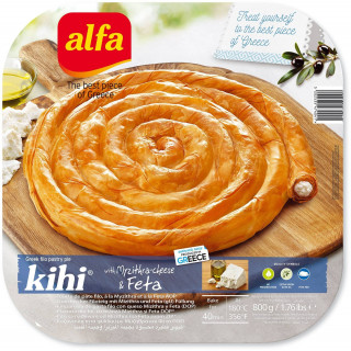 Kihi Tourte de Pâte Filo à la Myzithra et à la Feta Surgelée - ALFA - 800g