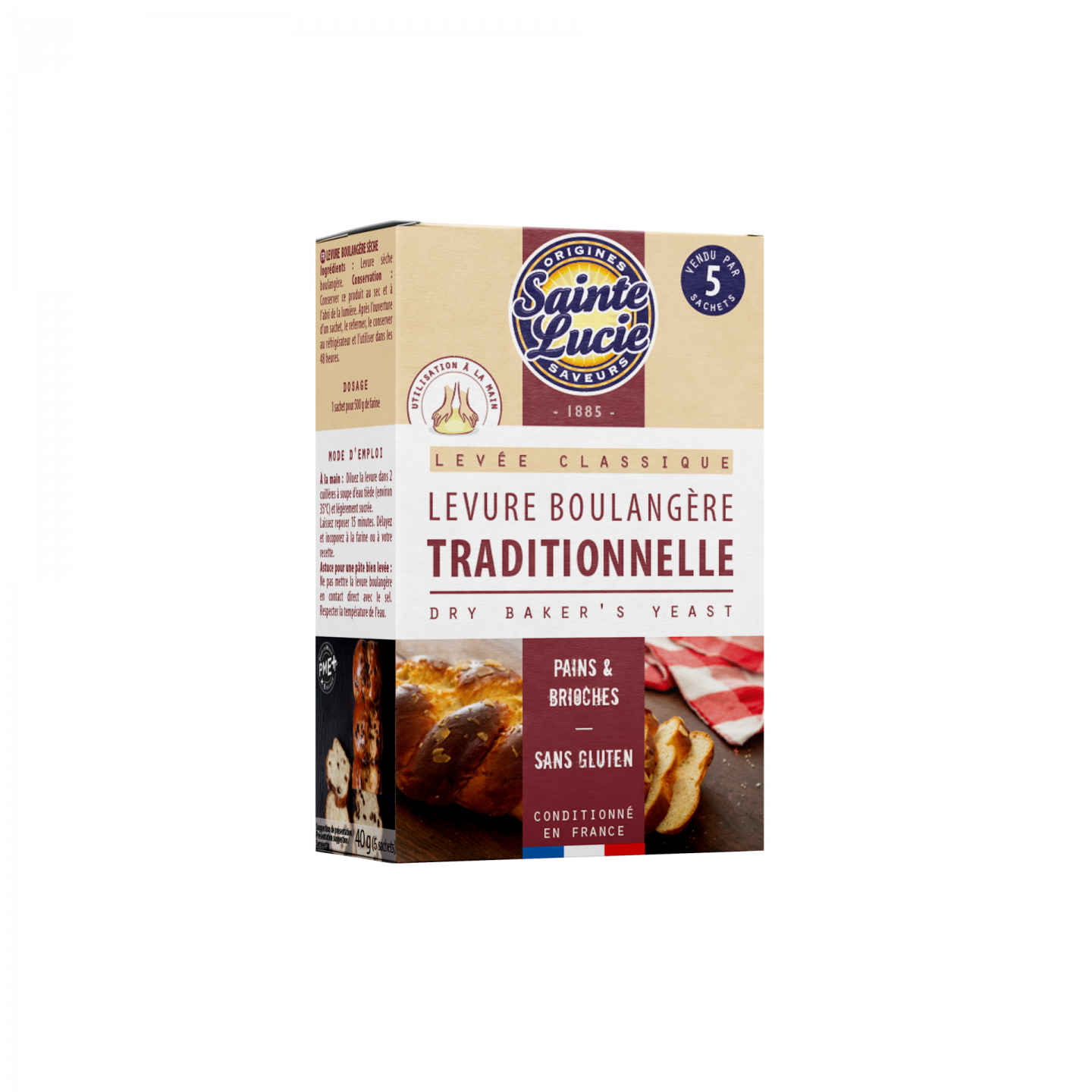 Levure Boulangère - SAINTE LUCIE - 5 sachets 40gr